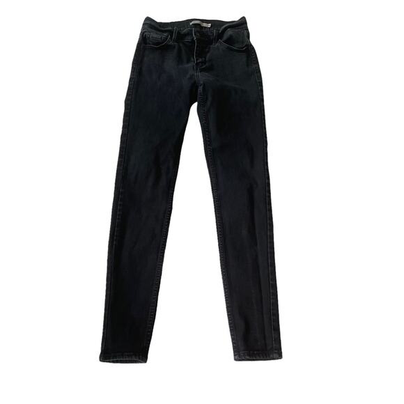 Levi's 710 Super Skinny Jeans Legging Distressed Black Gray 26 EUC - Picture 1 of 11
